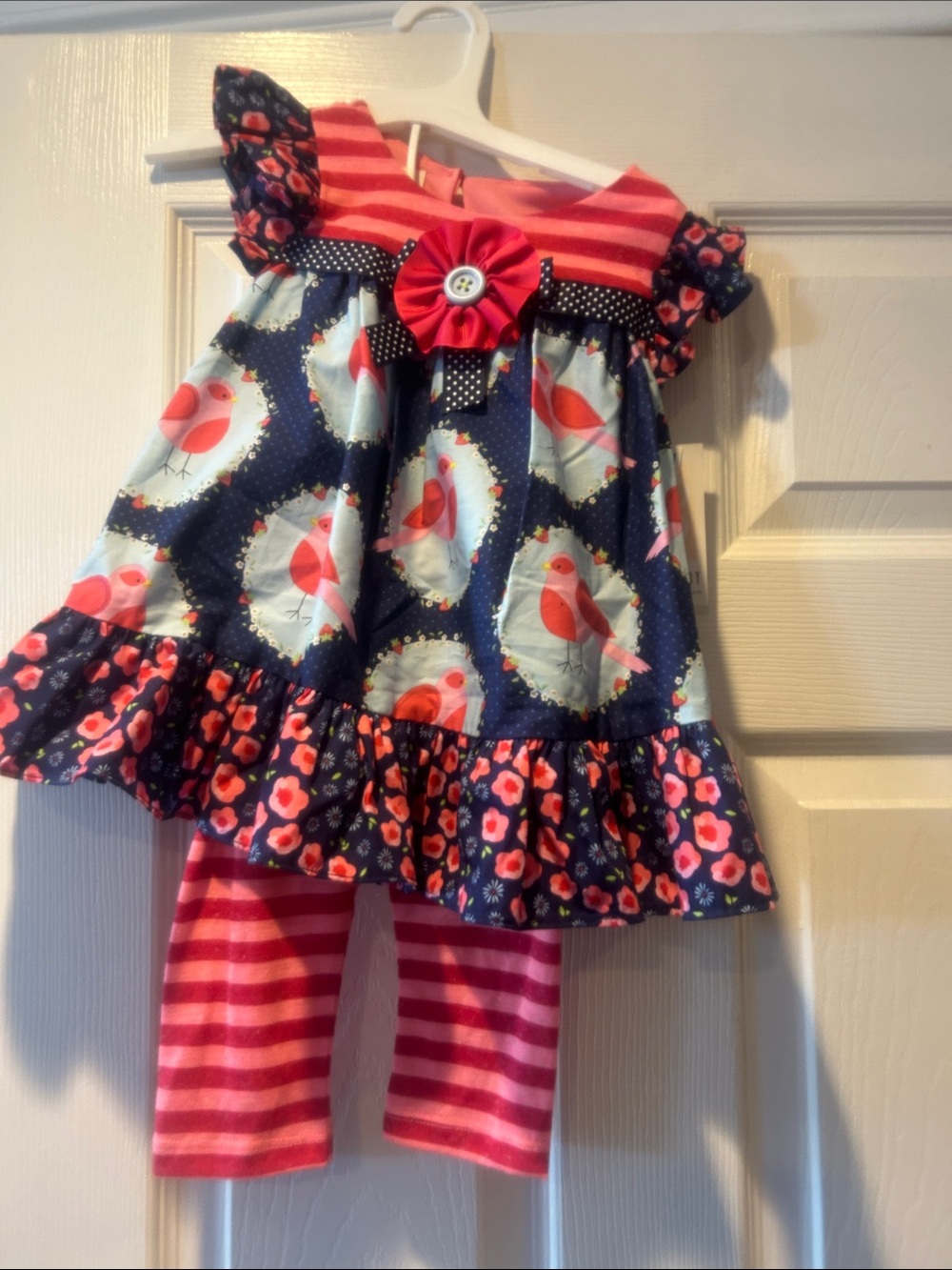Nwt Sz 24 mths bird flower dress/capri set